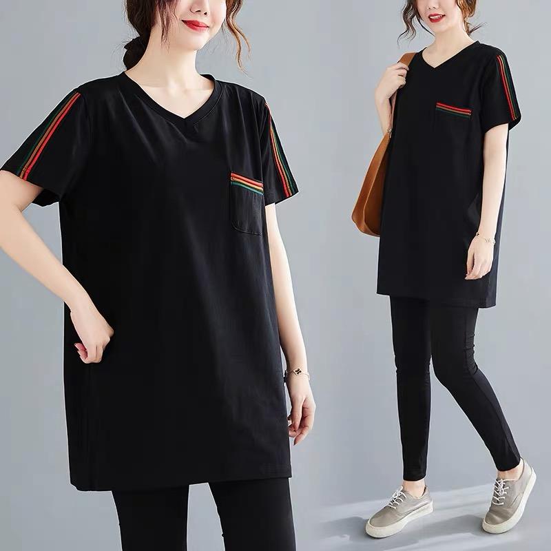 春 コーデ レディース ファッション オシャレ カワイイ シンプル きれいめ ナチュラル 上品カジュアル 婦人服 半袖 Tシャツ ミディアム ロング 夏 ゆったり カバー スリムトップス