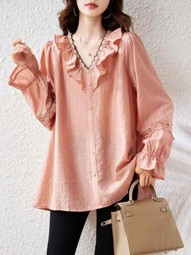 春 コーデ レディース ファッション オシャレ カワイイ シンプル きれいめ ナチュラル 上品カジュアル 婦人服 ピンク Vネック テンセル シャツ ゆったり トップス 春 コーデ レディース ファッション オシャレ カワイイ シンプル きれいめ ナチュラル 上品カジュアル 婦人服 ピンク Vネック テンセル シャツ ゆったり トップス