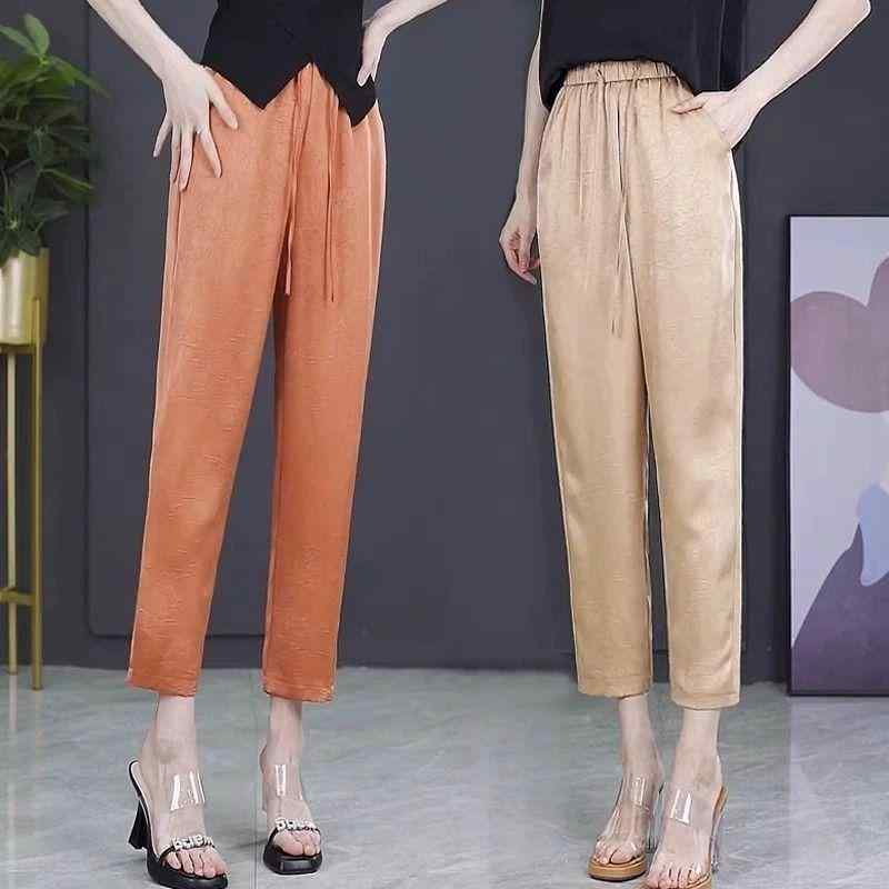 Rakuten - 春 コーデ レディース ファッション オシャレ カワイイ シンプル きれいめ ナチュラル 上品カジュアル 婦人服 パンツ ハイウエスト スリム 薄手 快適 九分丈