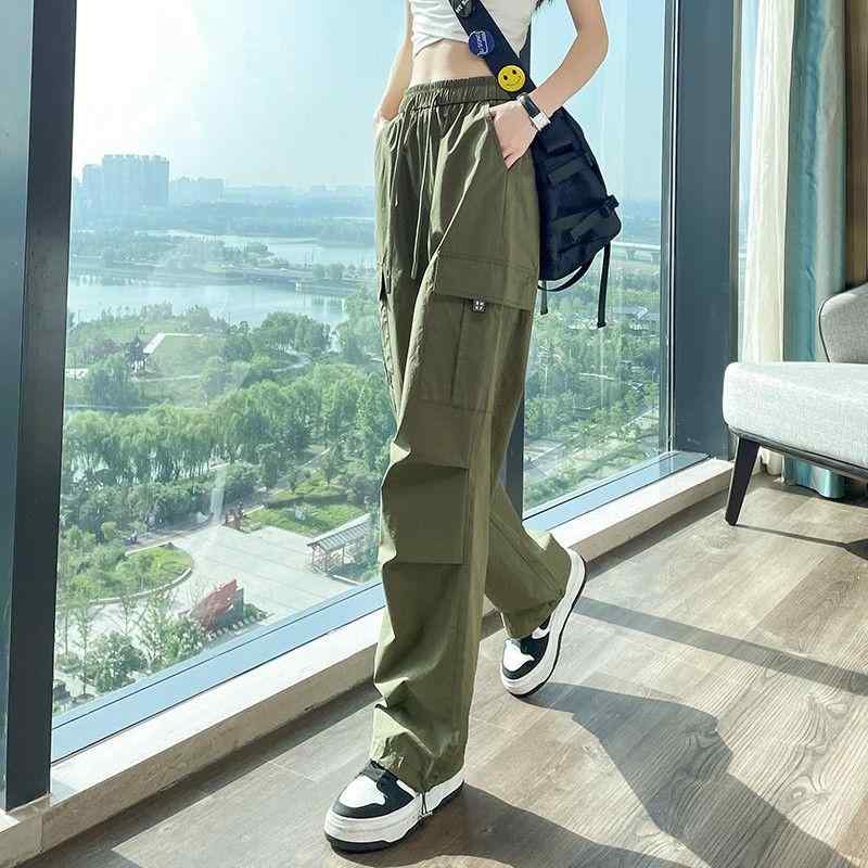 乐天商城 - 春 コーデ レディース ファッション オシャレ カワイイ シンプル きれいめ ナチュラル 上品カジュアル 婦人服 薄手 アメリカン サイズ ズボン カジュアル ゆったり ワイドレッグ スポーツ パンツ