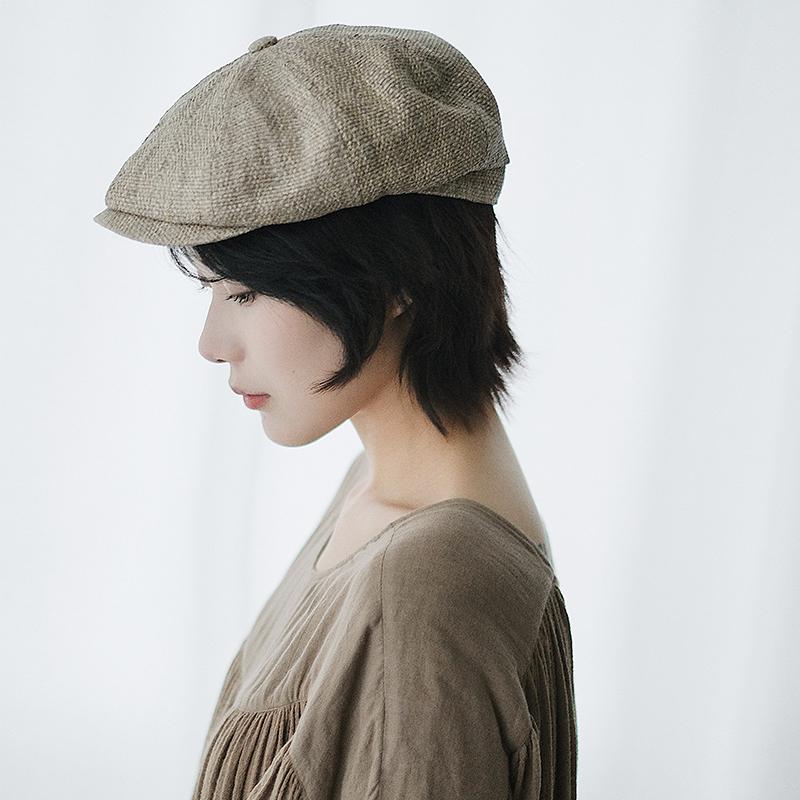春 コーデ オシャレ 小物 アイテム レディース レトロ　つば有り　帽子　キャップ　夏　男女兼用(4.0)