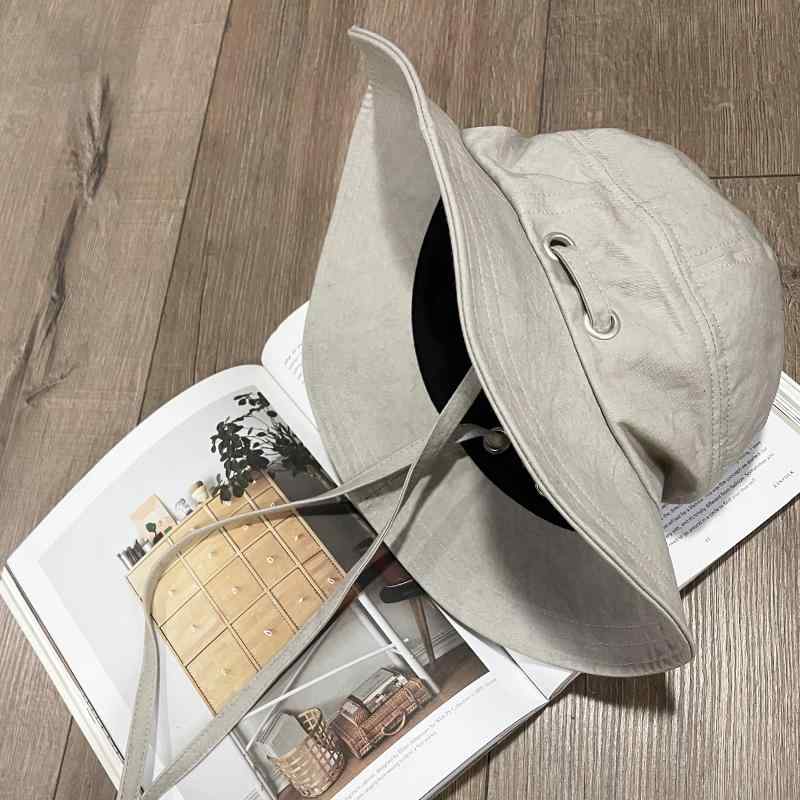 春 コーデ オシャレ 小物 アイテム レディース アンティーク加工 プリーツ コットン ワイド つば有り 帽子 キャップ ハイカット フィッシャーマンハット バケットハット アウトドア キャンプ サンハット ロープ