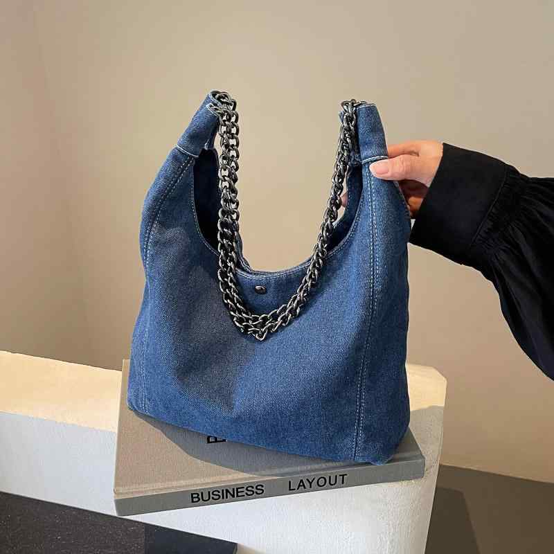 レディース 鞄 カバン バック ファッション オシャレ アイテム 小物 大容量 通勤 バッグ デニム ショルダー バッグ キャンバス カジュアル ポータ​​ブルチェーン トート バッグ