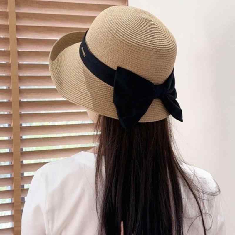 春 コーデ オシャレ 小物 アイテム レディース リボン　カール　つば有り　帽子　キャップ　サンハット　夏　アウトドア　ピッタリ