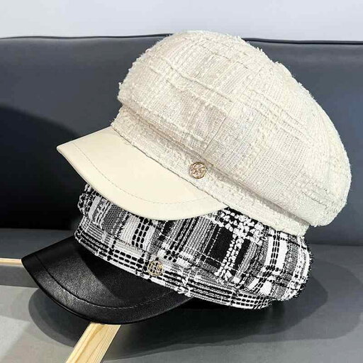 春 コーデ オシャレ 小物 アイテム レディース 女性用 八角帽子 レトロ チェック柄 ベレー帽 春 コーデ オシャレ 小物 アイテム レディース 女性用 八角帽子 レトロ チェック柄 ベレー帽
