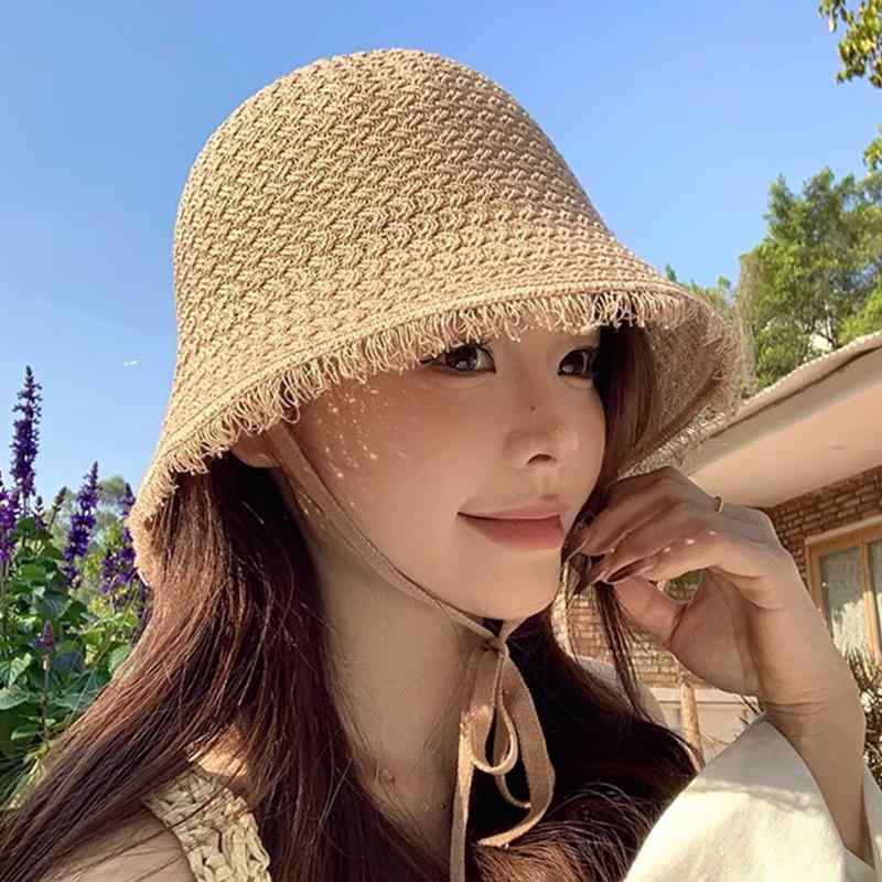 春 コーデ オシャレ 小物 アイテム レディース ニット帽　キャップ　バケットハット　夏　つば広　麦わら帽子　海辺