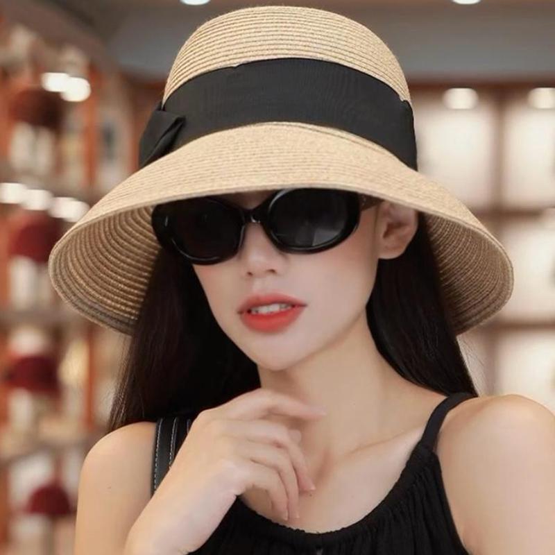 春 コーデ オシャレ 小物 アイテム レディース つば広　麦わら帽子　フィッシャーマンハット　バケットハット　女性用　ビーチハット　UVカット　サンハット