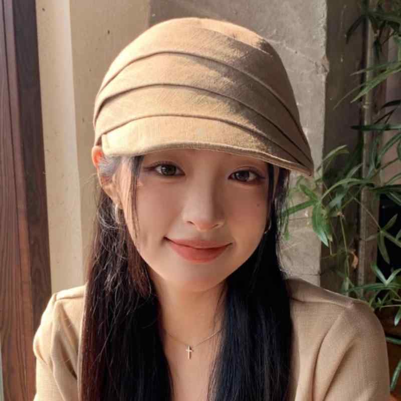 春 コーデ オシャレ 小物 アイテム レディース コットンリネン　プリーツ　ダックビル　ハット　夏　カジュアル　フォワード