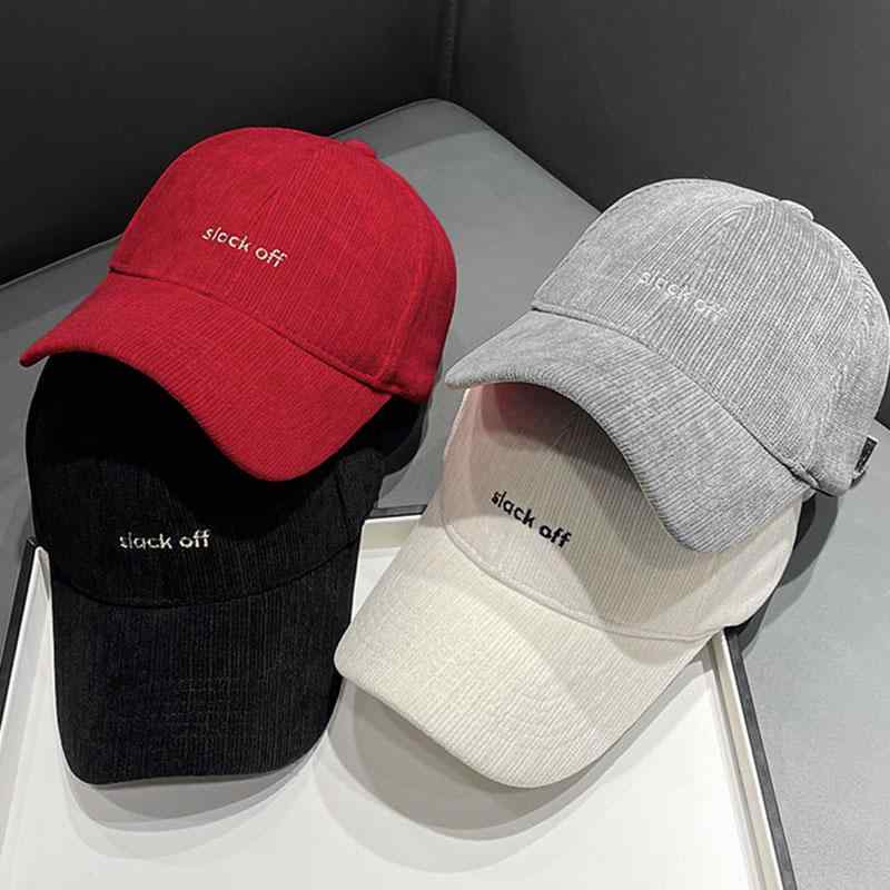 Cap - 春 コーデ オシャレ 小物 アイテム レディース コーデュロイ　文字　シンプル　女性用　野球帽　ベースボール　キャップ　秋　キャップ
