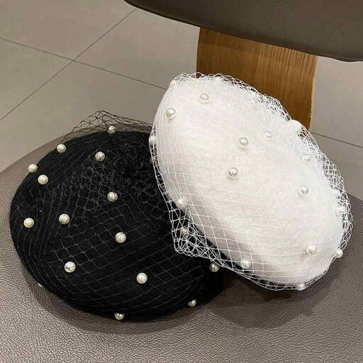 春 コーデ オシャレ 小物 アイテム レディース ウール メッシュ パール 帽子 レトロ カボチャ 画家帽子 春 コーデ オシャレ 小物 アイテム レディース ウール メッシュ パール 帽子 レトロ カボチャ 画家帽子