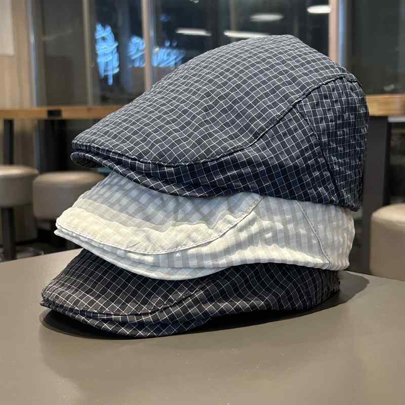 春 コーデ オシャレ 小物 アイテム レディース レトロ　チェック柄　フォワード　ハット　男女兼用　夏..