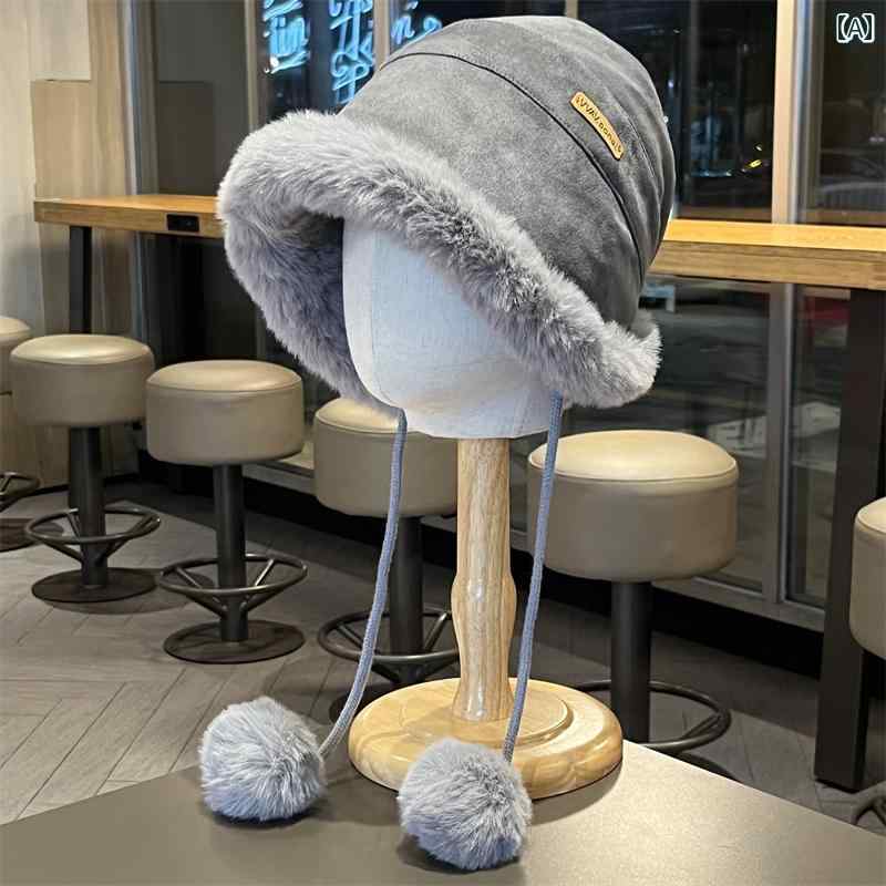 春 コーデ オシャレ 小物 アイテム レディース フィッシャーマンハット　バケットハット　女性用　秋　ベルベット　耳保護　アウトドア