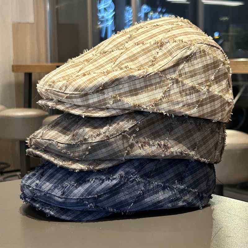 春 コーデ オシャレ 小物 アイテム レディース レトロ　ストライプ　フォワード　ハット　男女兼用　夏..