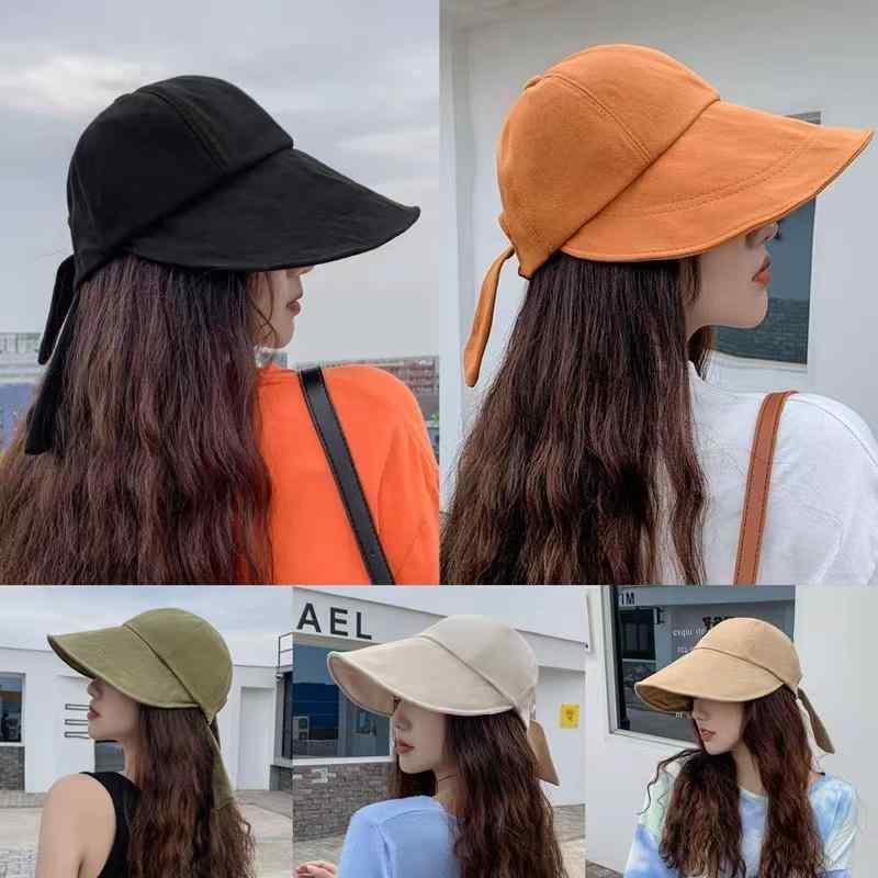 봄 의상 패셔너블한 액세서리 아이템 여성용 피셔맨 모자 버킷 햇 여름 페이스 커버 썬 햇 덕빌