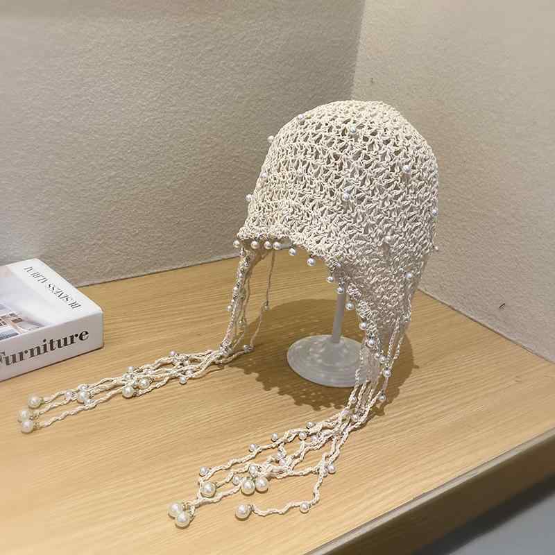 乐天商城 - 春 コーデ オシャレ 小物 アイテム レディース パール　タッセル　プルオーバー　ハット　女性用　レトロ　キャップ