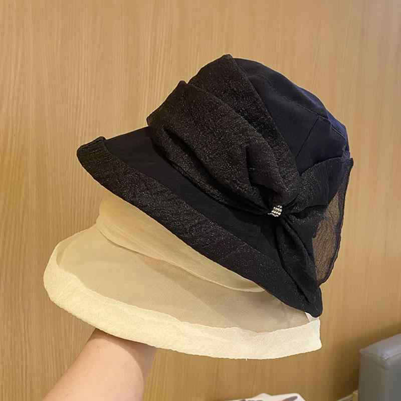 春 コーデ オシャレ 小物 アイテム レディース 女性用 バタフライ ガーゼ フィッシャーマンハット バケットハット エレガント サンバイザー