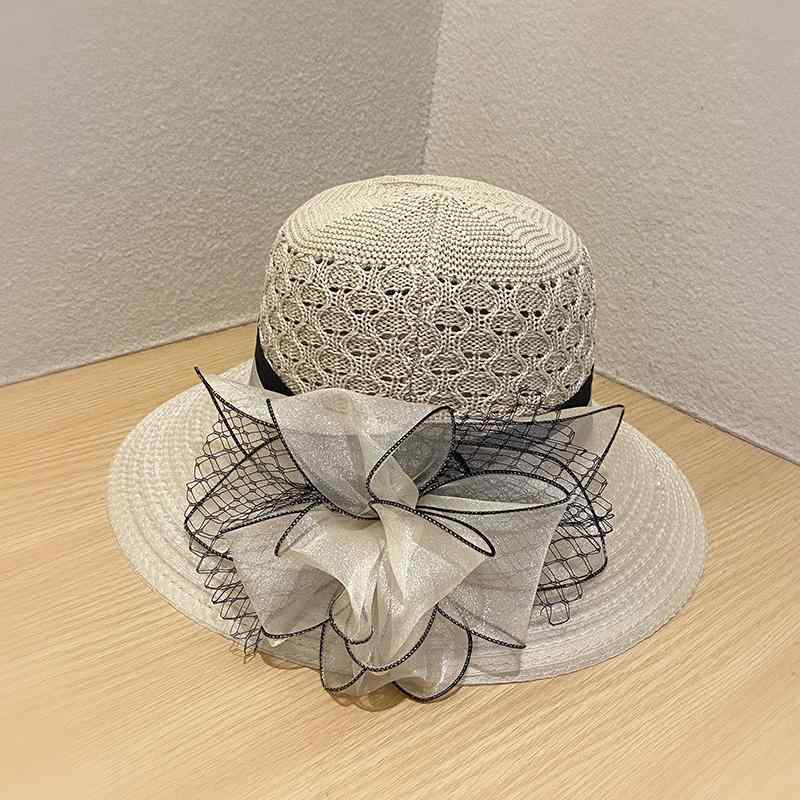 春 コーデ オシャレ 小物 アイテム レディース 女性用　夏　バケットハット　ニット帽　キャップ　フラワー　サンハット　トラベル　ビーチ　バケットハット