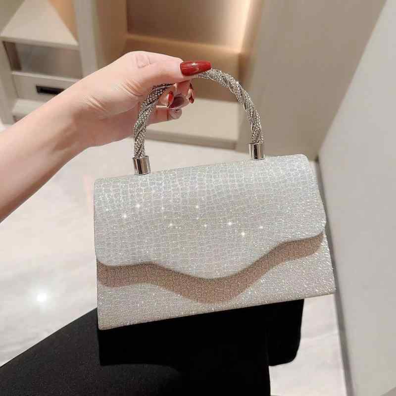 レディース 鞄 カバン バック ファッション オシャレ アイテム 小物 ラインストーン ディナーバッグ ハンドバッグ 光沢 ハンドバッグ ドレスバッグ