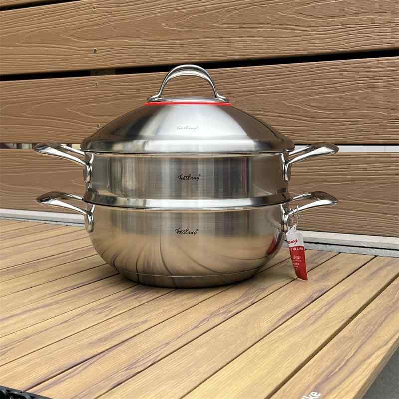 調理器具 セット 単品 男性スメ ステンレス 二層 器 パン 電磁 調理 ガス ストーブ スープ ポット 28センチ M(3.0)