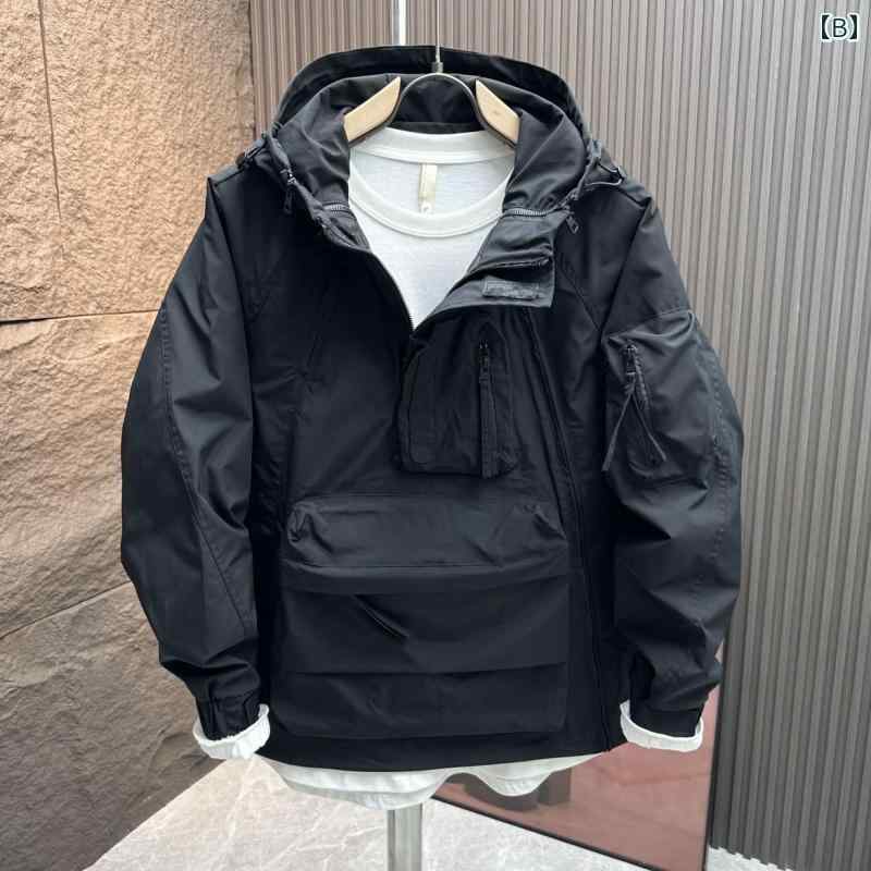 メンズ ファッション 服 用 オシャレ シンプル 大人 かっこいい 大きいサイズ ストリート 紳士服 フード付き カジュアル ジャケット ポケット