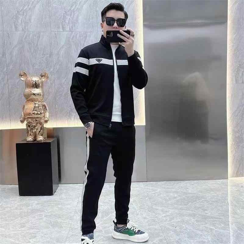 メンズ ファッション 服 用 オシャレ シンプル 大人 かっこいい 大きいサイズ ストリート 紳士服 スポーツ スーツ 長袖 カジュアル ストライプ スリム ツーピース