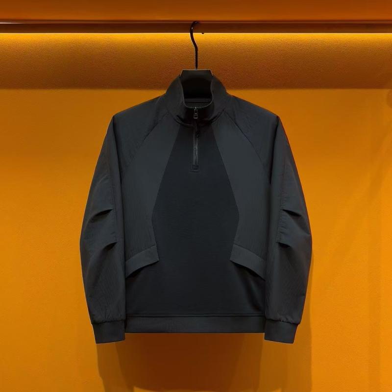 メンズ ファッション 服 用 オシャレ シンプル 大人 かっこいい 大きいサイズ ストリート 紳士服 スタンドカラー ハーフ ジップ プルオーバー スウェット シャツ 韓国スタイル ステッチ ワーク ジャケット