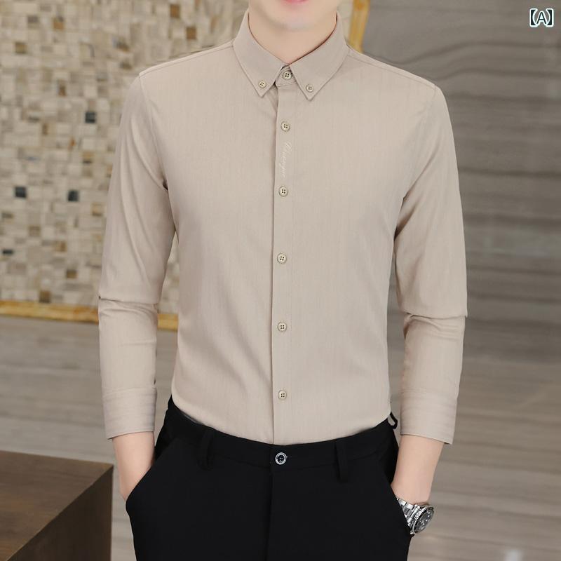 メンズ ファッション 服 用 オシャレ シンプル 大人 かっこいい 大きいサイズ ストリート 紳士服 スーツ シャツ 黒 トップ ストライプ シャツ 長袖 ビジネス カジュアル ジャケット