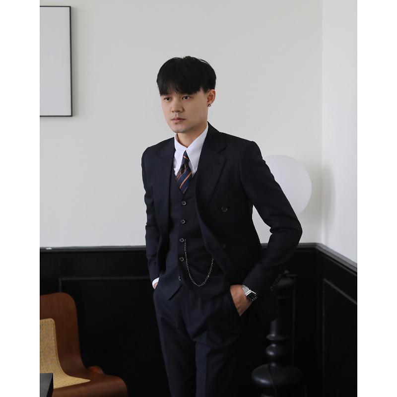 メンズ ファッション 服 用 オシャレ シンプル 大人 かっこいい 大きいサイズ ストリート 紳士服 レトロ クラシック ビジネス 通勤ウェア スリム ピンストライプ 結婚式 ウール スーツ ジャケット