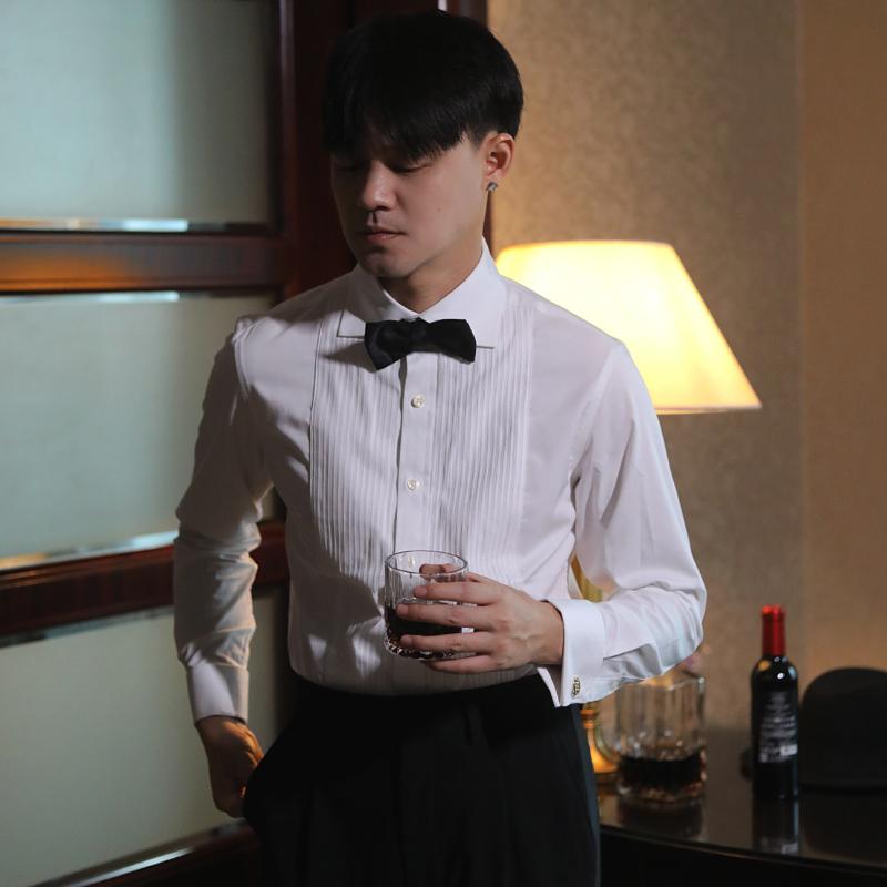 メンズ ファッション 服 用 オシャレ シンプル 大人 かっこいい 大きいサイズ ストリート 紳士服 前立て シャツ フレンチ ウィンザー カラー パーティー 結婚式 フォーマル 白 シャツ