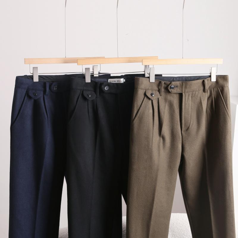 メンズ ファッション 服 用 オシャレ シンプル 大人 かっこいい 大きいサイズ ストリート 紳士服 ウール ストレート レッグ フット カ..