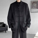 アジアンテイスト 衣装 メンズ ファッション 服 用 オシャレ シンプル 大人 かっこいい 大きいサイズ ストリート 紳士服 ウール スーツ チュニック ゆったり 大きいサイズ コート プレート ボタン