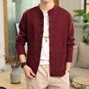 アジアンテイスト 衣装 メンズ ファッション 服 用 オシャレ シンプル 大人 かっこいい 大きいサイズ ストリート 紳士服 綿麻 衣装 ジャケット コート バックル チュニック レトロ スーツ
