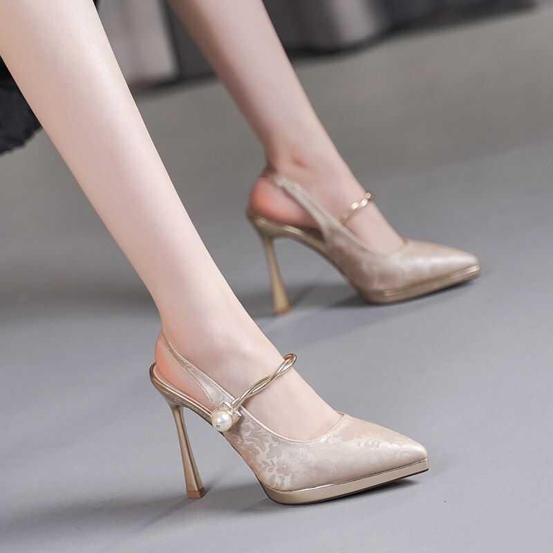 レディース シューズ 靴 ブーツ パンプス サンダル オシャレ 小物 アイテム EUサイズ表記 スティレット バックル ハイヒール ポインテッドトゥ スカート パーティー 靴 女性用 夏 サンダル(4.0)