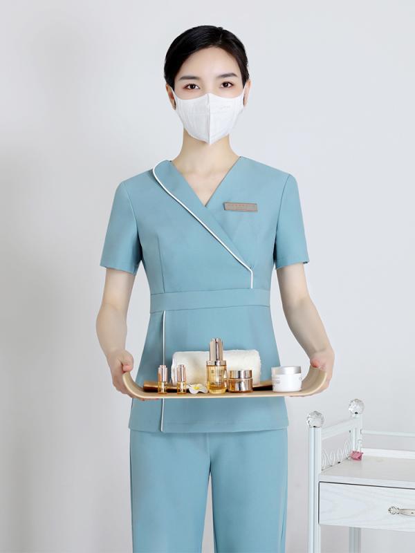 レディース ファッション 業務 ユニフォーム 制服 コスプレ衣装 技術者 半袖 美容部員 ヘルスクラブ フ..