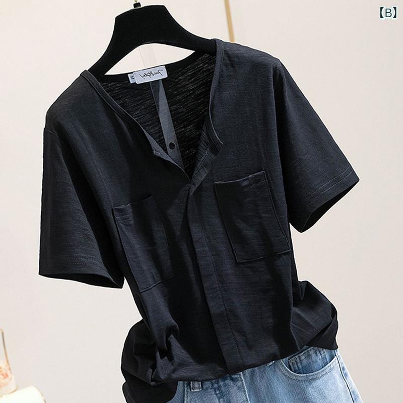 レディース 女性用 Tシャツ ワイドシルエット 大きいサイズ ゆったり レジャー ポケット ポケット シンプル トップス インナー 普段使い カジュアル コットン 柔らかい 触り抜群