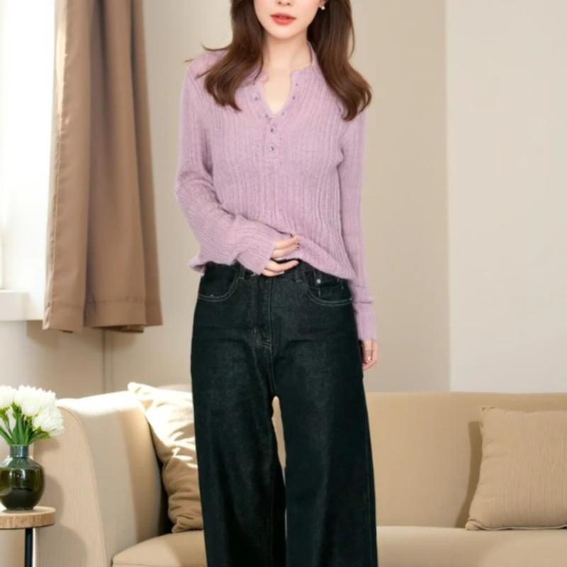 春 コーデ レディース ファッション オシャレ カワイイ シンプル きれいめ ナチュラル 上品カジュアル 婦人服 シンプル 長袖 セーター ジーンズ ツーピース スーツ スリム