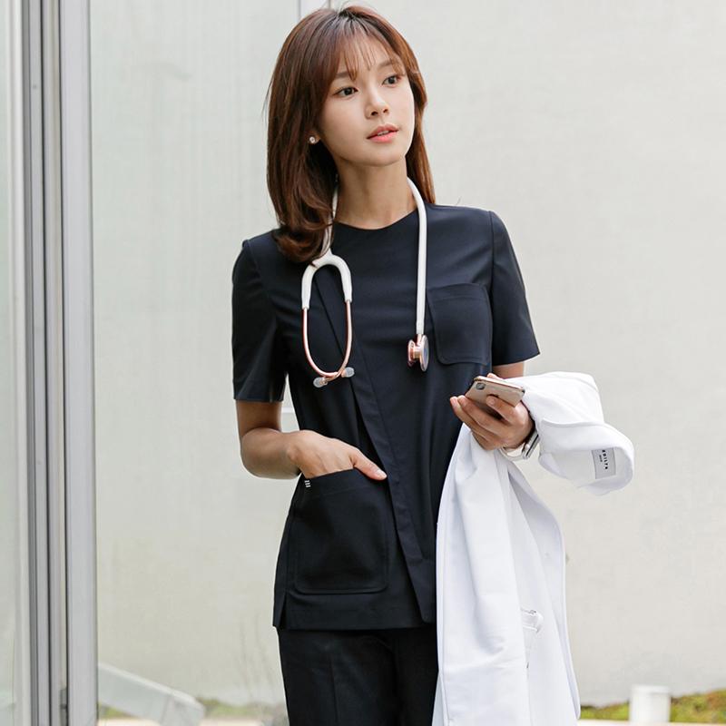 レディース ファッション 業務 ユニフォーム 制服 コスプレ衣装 韓国スタイル 服 ナース スプリット スーツ 歯科 白