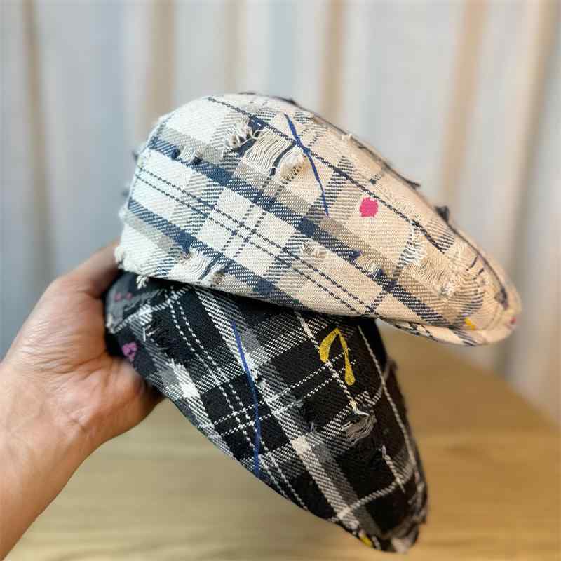 春 コーデ オシャレ 小物 アイテム レディース レトロ　チェック柄　フォワード　ハット　女性用　夏　リバース　ウェア　ダックビル　キャップ