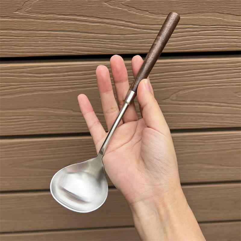 Rakuten - キッチン用品 カトラリー オシャレ アイテム 小物 調理器具 ウォールナット ステンレス スープ スプーン 長柄 鍋