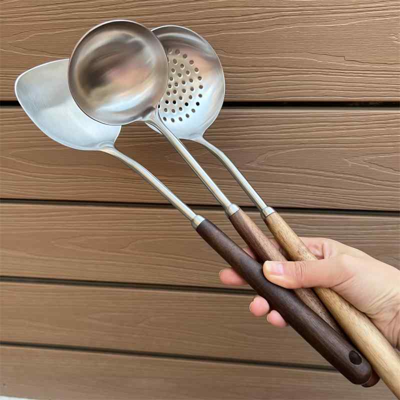 キッチン用品 カトラリー オシャレ アイテム 小物 調理器具 オールド スパチュラ 家庭用 ステンレス スプーン ザル 鍋 セット キッチン 木 ハンドル