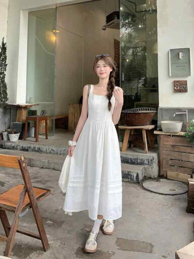 レディース ファッション オシャレ カワイイ 女性用 シンプル 大人カワイイ 大きいサイズ 婦人服 夏 白 テクスチャー ドレス ホリデー スクエアネック ストラップ ロング スカート レディース ファッション オシャレ カワイイ 女性用 シンプル 大人カワイイ 大きいサイズ 婦人服 夏 白 テクスチャー ドレス ホリデー スクエアネック ストラップ ロング スカート