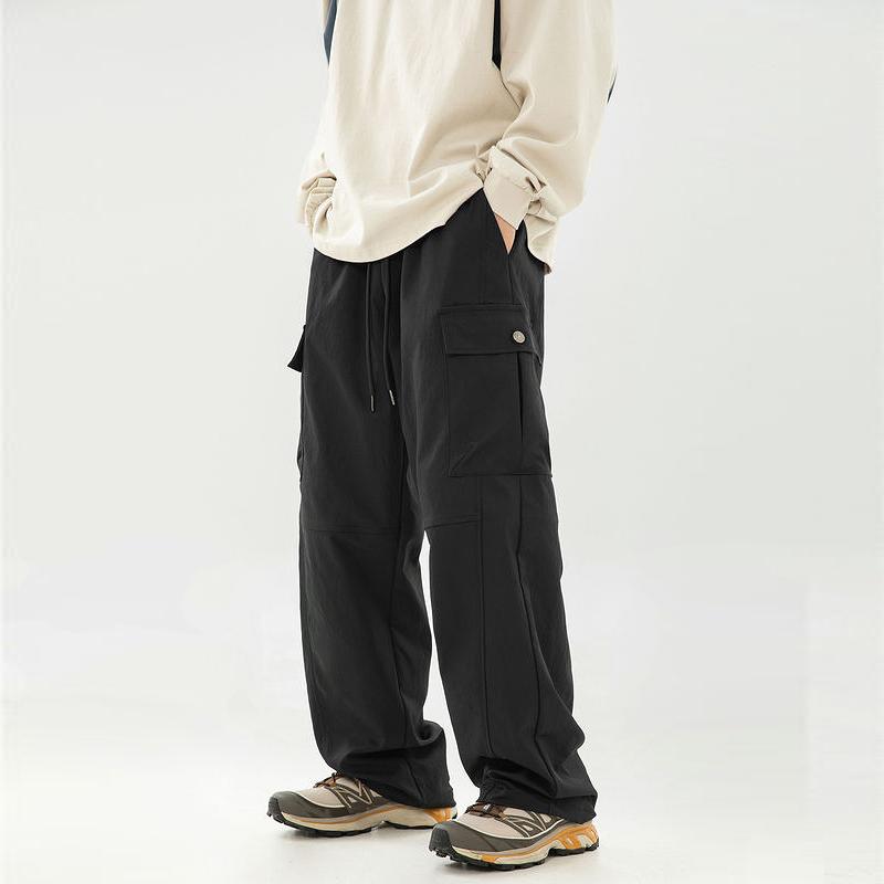 メンズ ファッション 服 用 オシャレ シンプル 大人 かっこいい 大きいサイズ ストリート 紳士服 山岳 アウトドア マルチ ポケット ハイキング ストレート ワイドレッグ カジュアル パンツ