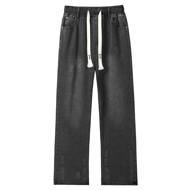 メンズ ファッション 服 用 オシャレ シンプル 大人 かっこいい 大きいサイズ ストリート 紳士服 アメリカン クリーン フィット ドローストリング ストレッチ ジーンズ レトロ ズボン