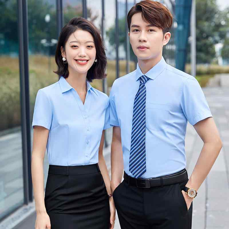 レディース ファッション 業務 ユニフォーム 制服 コスプレ衣装 Vネック シャツ 半袖 コットン ホワイト フォーマル ワークウェア プリント