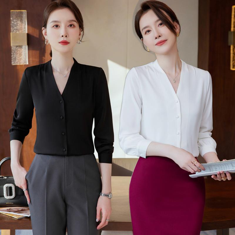 レディース ファッション 業務 ユニフォーム 制服 コスプレ衣装 ホワイト Vネック シャツ スーツ スカート