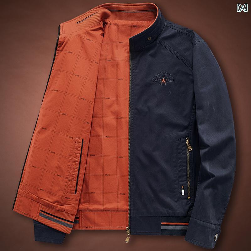 メンズ ファッション 服 男性用 オシャレ シンプル 大人 かっこいい ストリート カジュアル スタンドカラー 無地 コート ジャケット ウォッシュ コットン