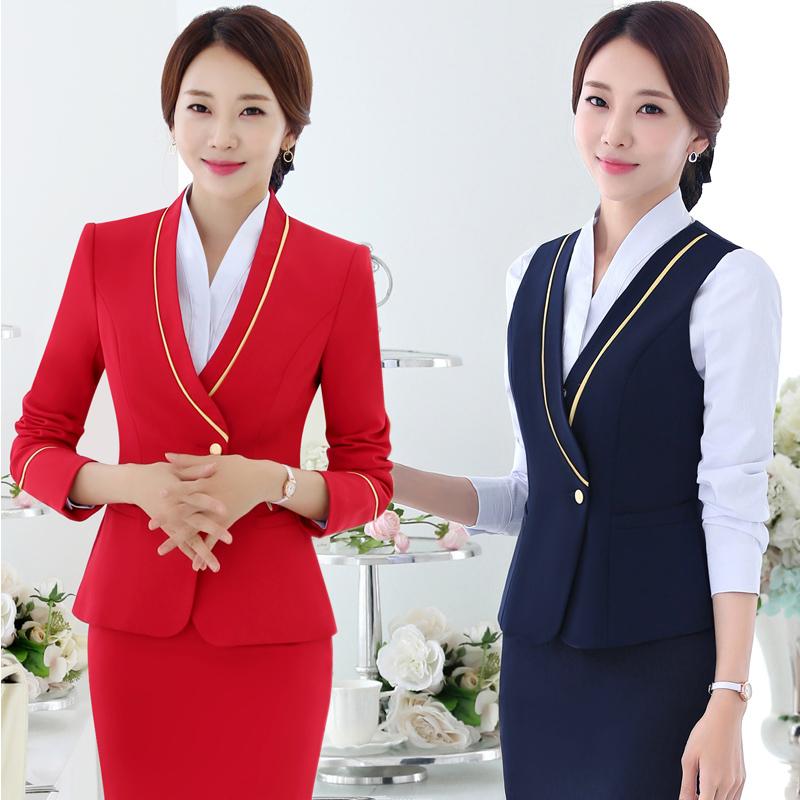 レディース ファッション 業務 ユニフォーム 制服 コスプレ衣装 プロ スーツ ベスト スカート スチュワ..