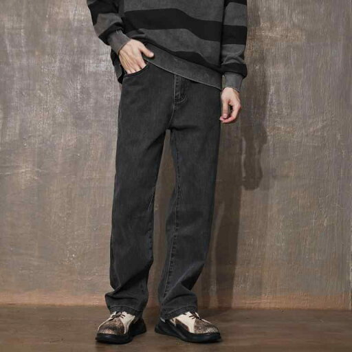 メンズ ファッション 服 男性用 オシャレ シンプル 大人 かっこいい ストリート サンド ウォッシュ加工 ブラック グレー ストレート ジーンズ 綿 レトロ パンツ ズボン 履物 メンズ ファッション 服 男性用 オシャレ シンプル 大人 かっこいい ストリート サンド ウォッシュ加工 ブラック グレー ストレート ジーンズ 綿 レトロ パンツ ズボン 履物