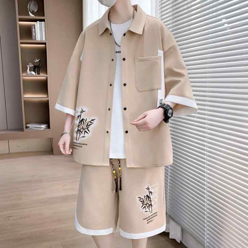 メンズ ファッション 服 男性用 オシャレ シンプル 大人 かっこいい ストリート アジアンテイスト カーディガン 七分袖 Tシャツ パンツ ズボン 履物 夏