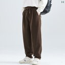 メンズ ファッション 男性用 オシャレ シンプル 大人 かっこいい 大きいサイズ ストリート 紳士服 秋冬 ヘビーウェイト ベル ベット パンツ ストレート 厚手 スポーツ カジュアル パンツ